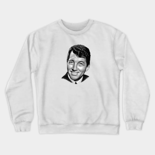 The portrait of Dean Martin Crewneck Sweatshirt by JoanTatley